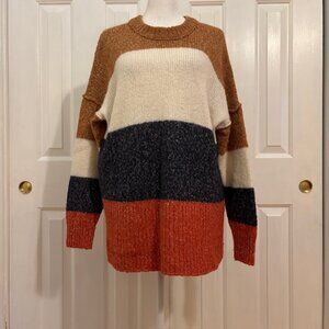 NWOT Madewell Baxter Striped Alpaca Blend Oversized Sweater Tunic Size Small